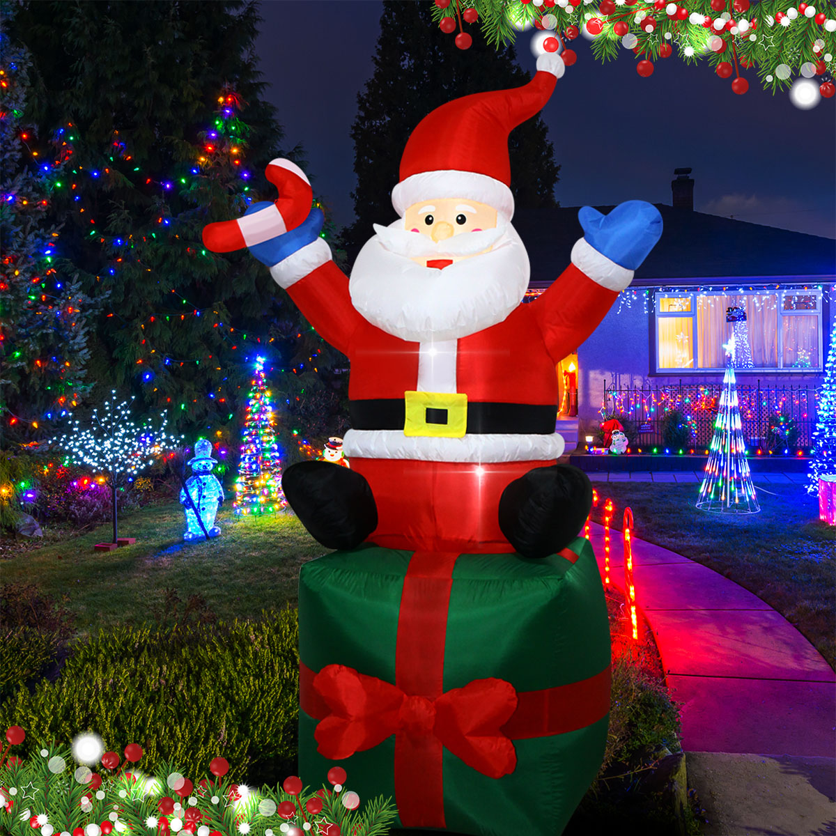 Outdoor Lighting Box - Santa Natal Tiup 6 Kaki di