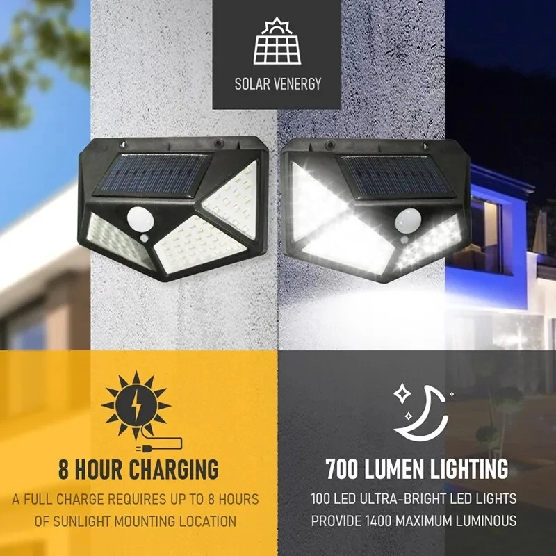 Photocell Outdoor Lighting - Lampu Tenaga Surya Multifungsi 100Led Dekorasi