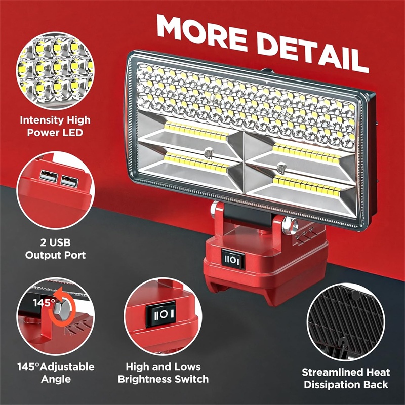 Outdoor Lighting Milwaukee - Lampu Kerja LED Genggam untuk Baterai