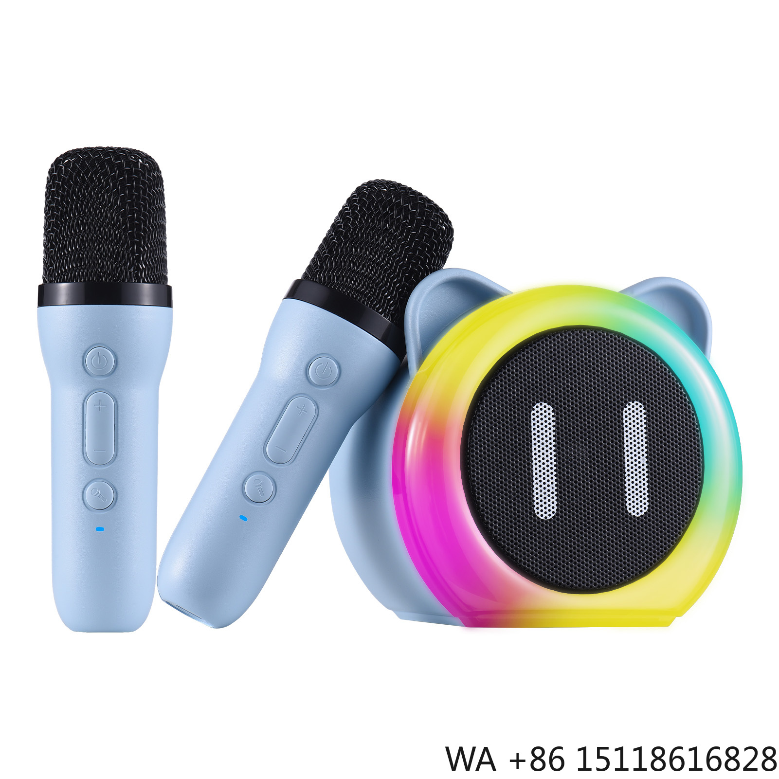Outdoor Lighting Wireless - Mesin Karaoke dengan 2 Mikrofon Nirkabel,