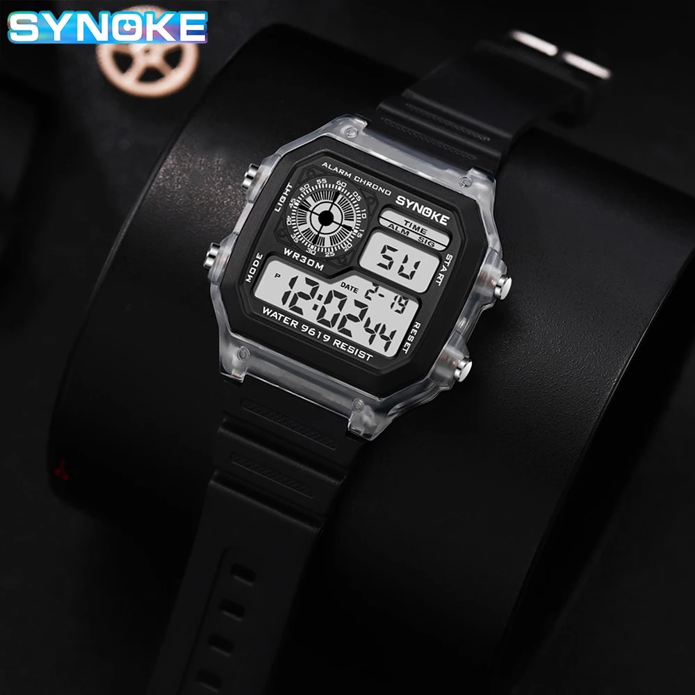 SYNOKE jam tangan Digital pria - Outdoor Lighting For Steps ulasan dan harga
