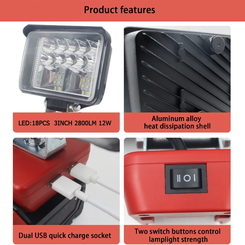 ZWINCKY lampu kerja LED 12W un - Outdoor Lighting Milwaukee ulasan dan harga