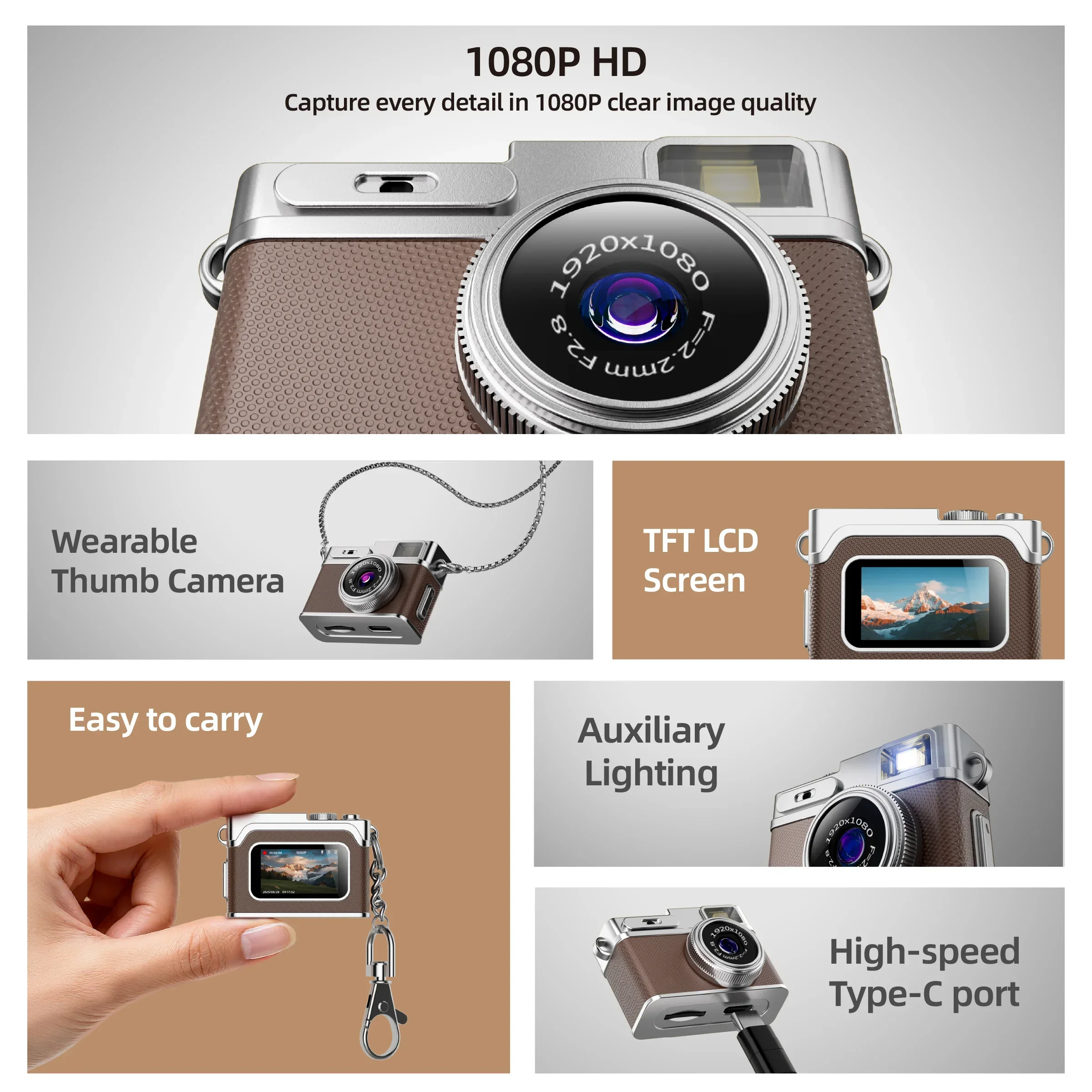 Kamera Digital Mini Retro 1080 - Outdoor Lighting For Photography ulasan dan harga